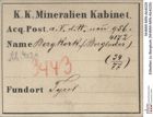 Etiketten zu Bergkork (NHMW-MIN-Ab4029)